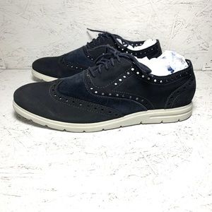 Steve Madden Blue Sued Shoes Men Oxford Dress Leather White Sole Size US 9.5